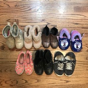 Set of 7 Pairs Little Girls Shoes - Sizes 8-13